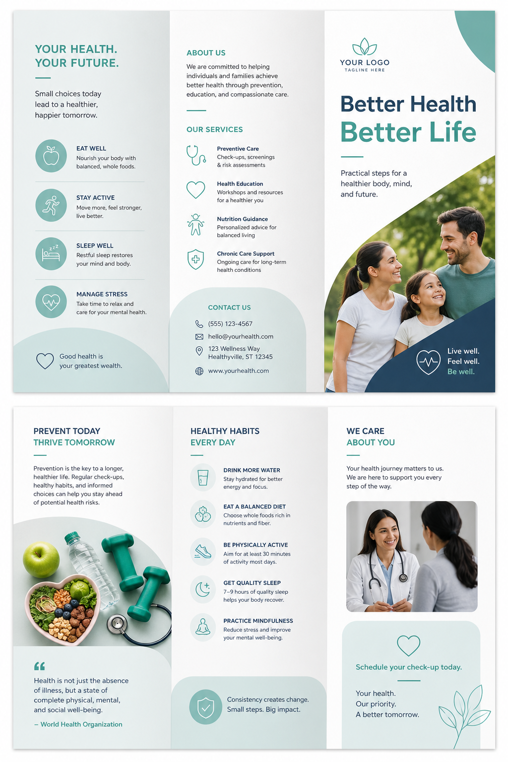 Health Brochure — modern style brochure cover