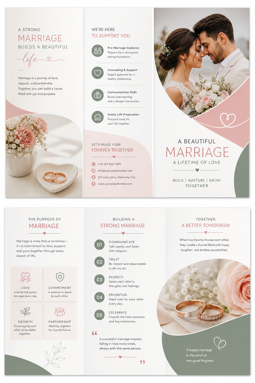 Marriage Brochure — modern style brochure cover