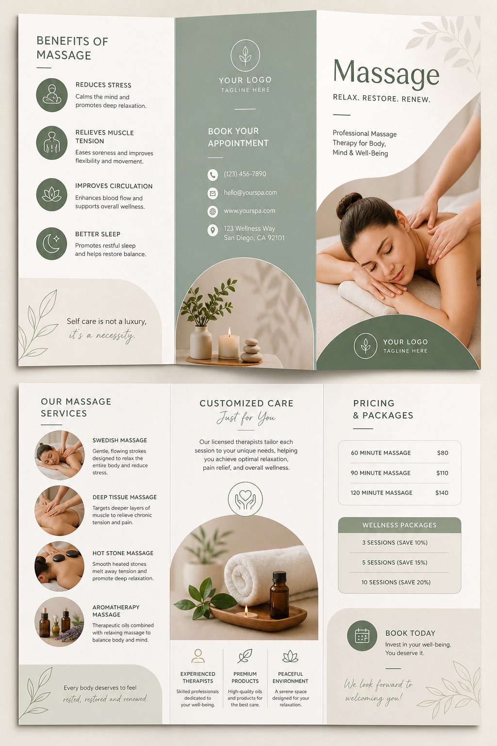 Massage Brochure — modern style brochure cover