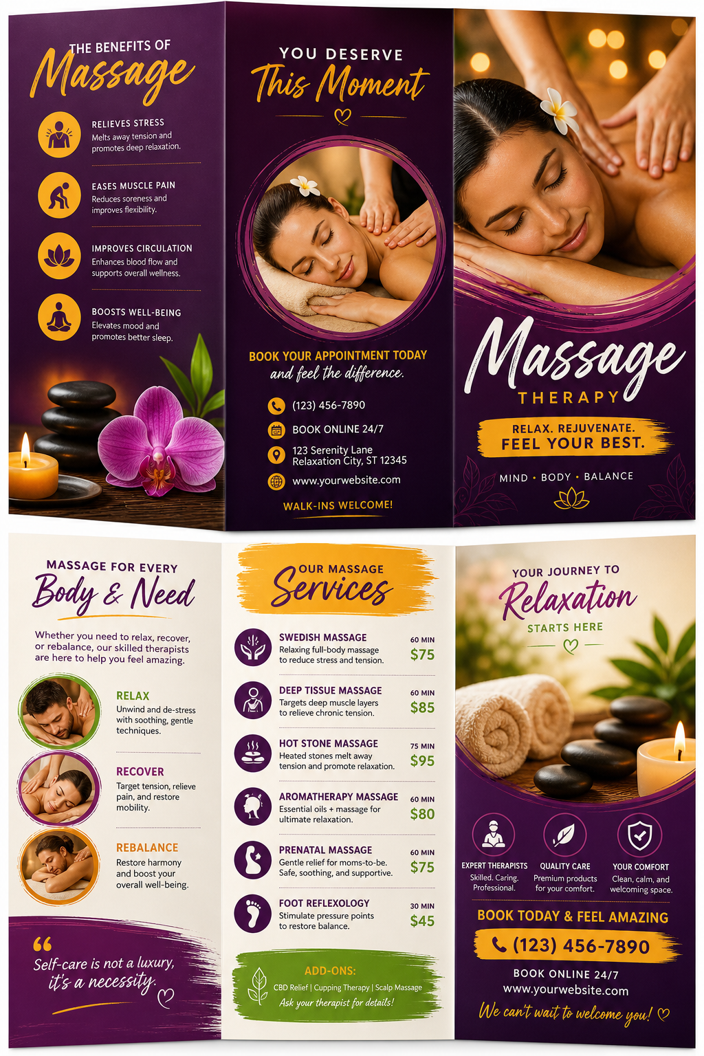 Massage Brochure — vibrant style brochure cover