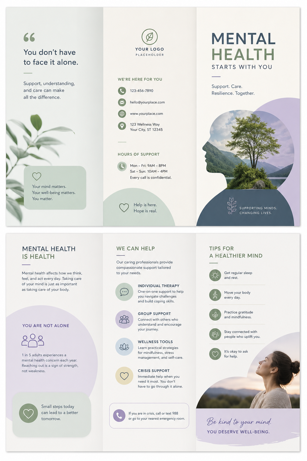 Mental Health Brochure — modern style brochure cover