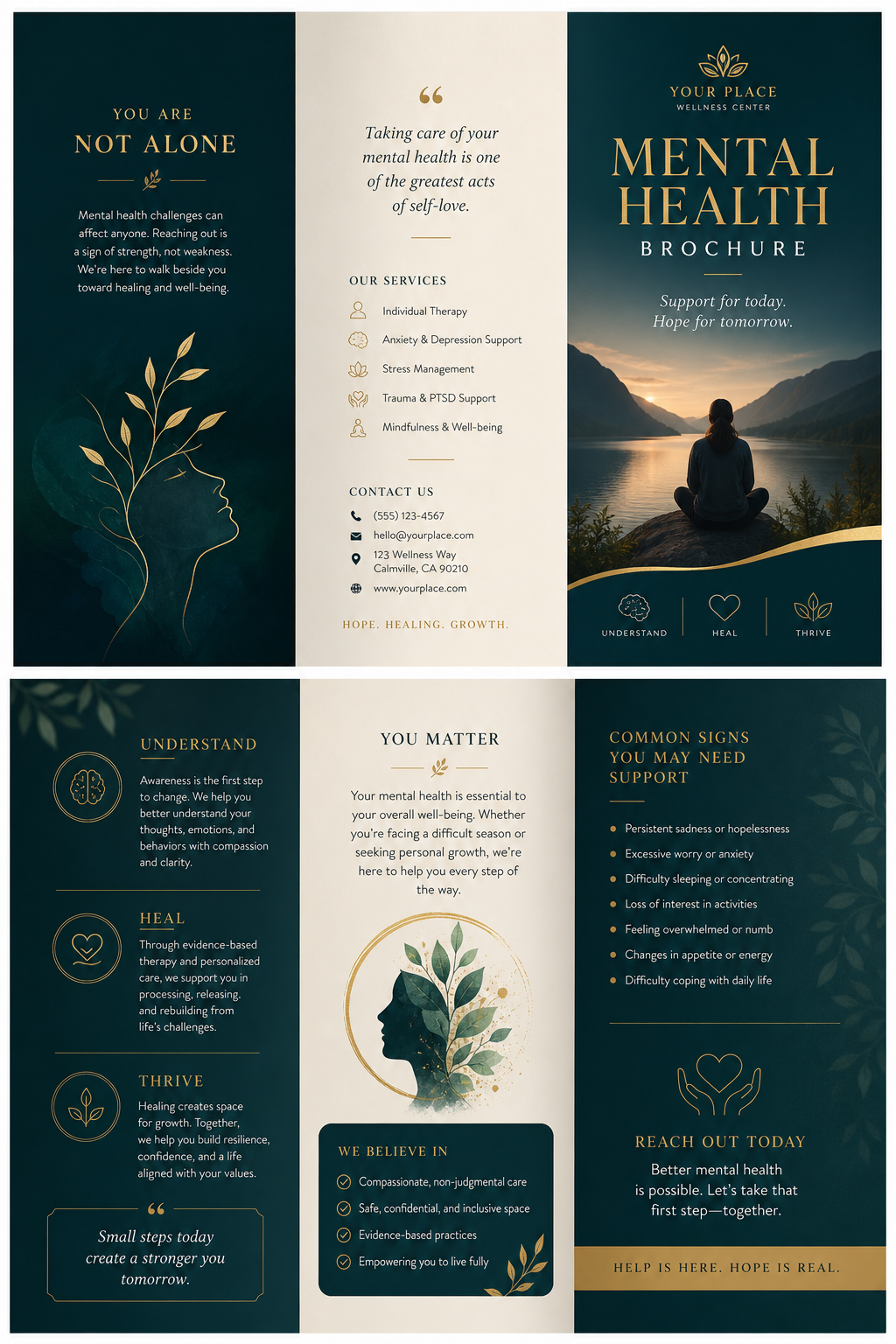 Mental Health Brochure — elegant style brochure cover