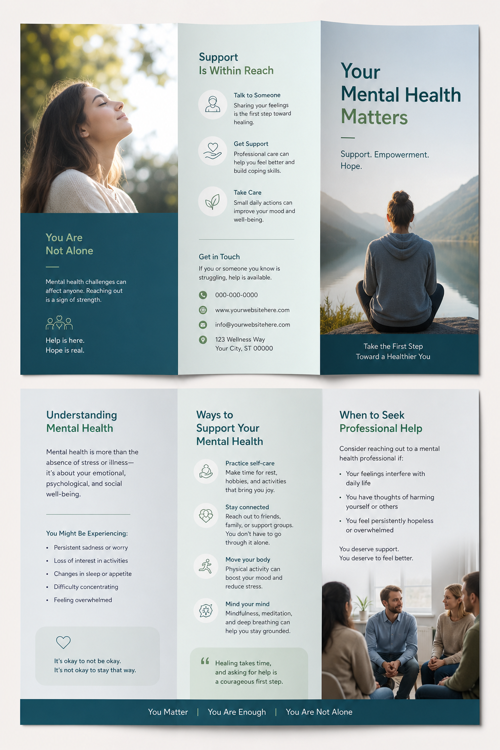 Mental Health Brochure — photo-realistic style brochure cover