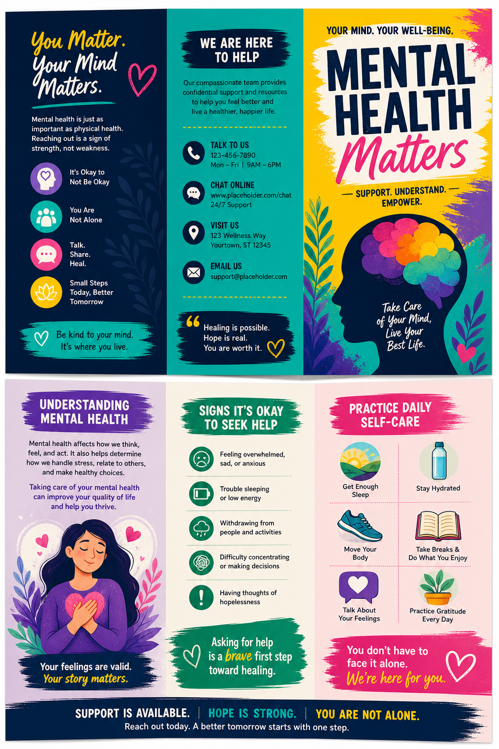 Mental Health Brochure — vibrant style brochure cover