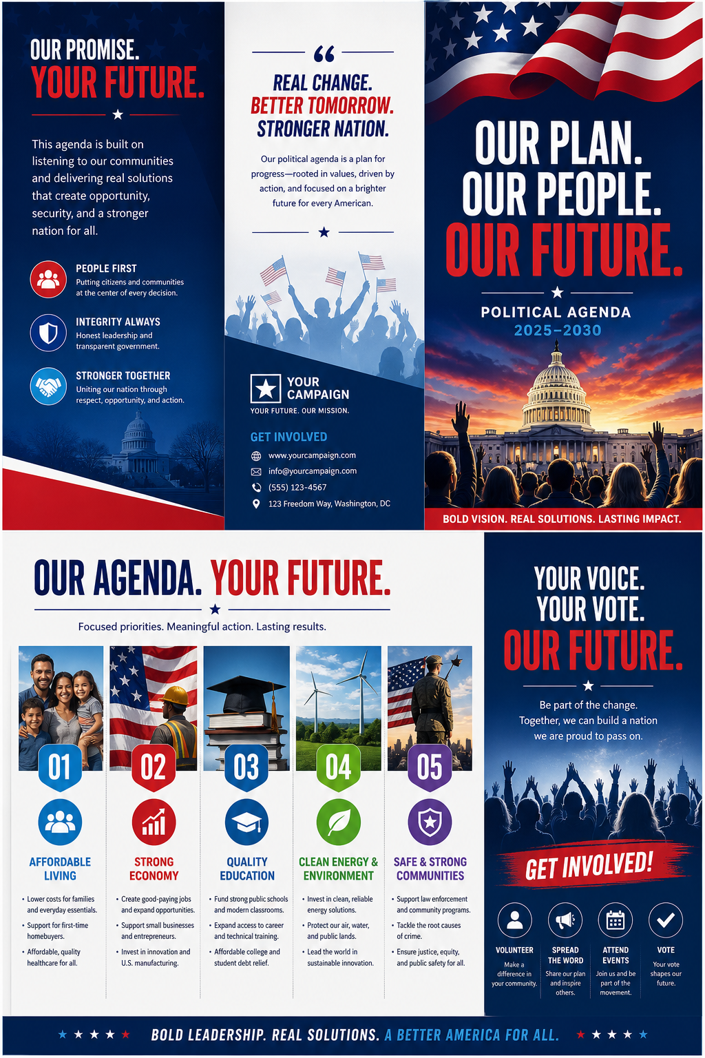Politicalagenda Brochure — vibrant style brochure cover