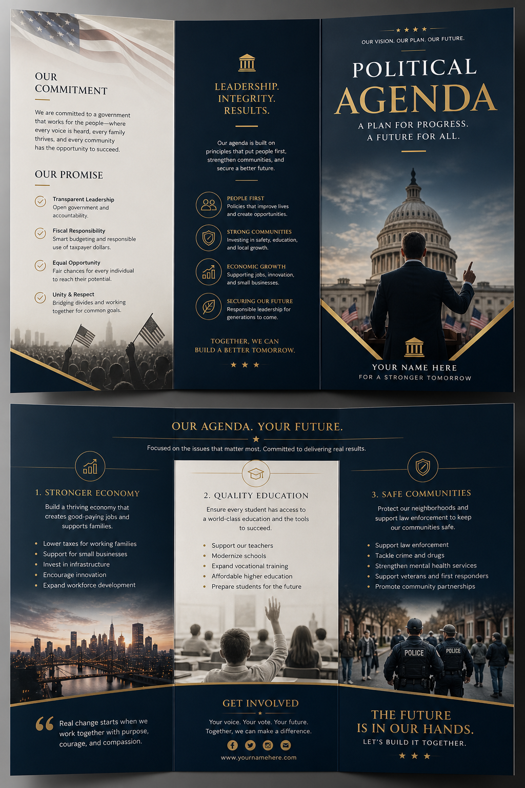 Politicalagenda Brochure — elegant style brochure cover