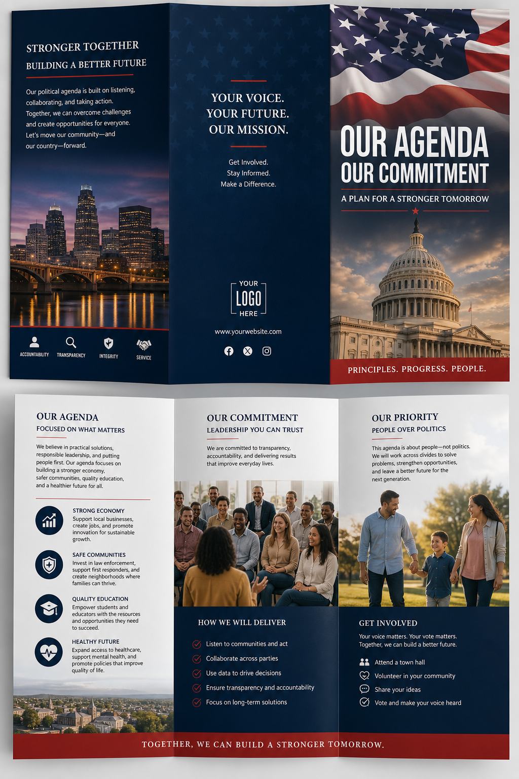 Politicalagenda Brochure — photo-realistic style brochure cover