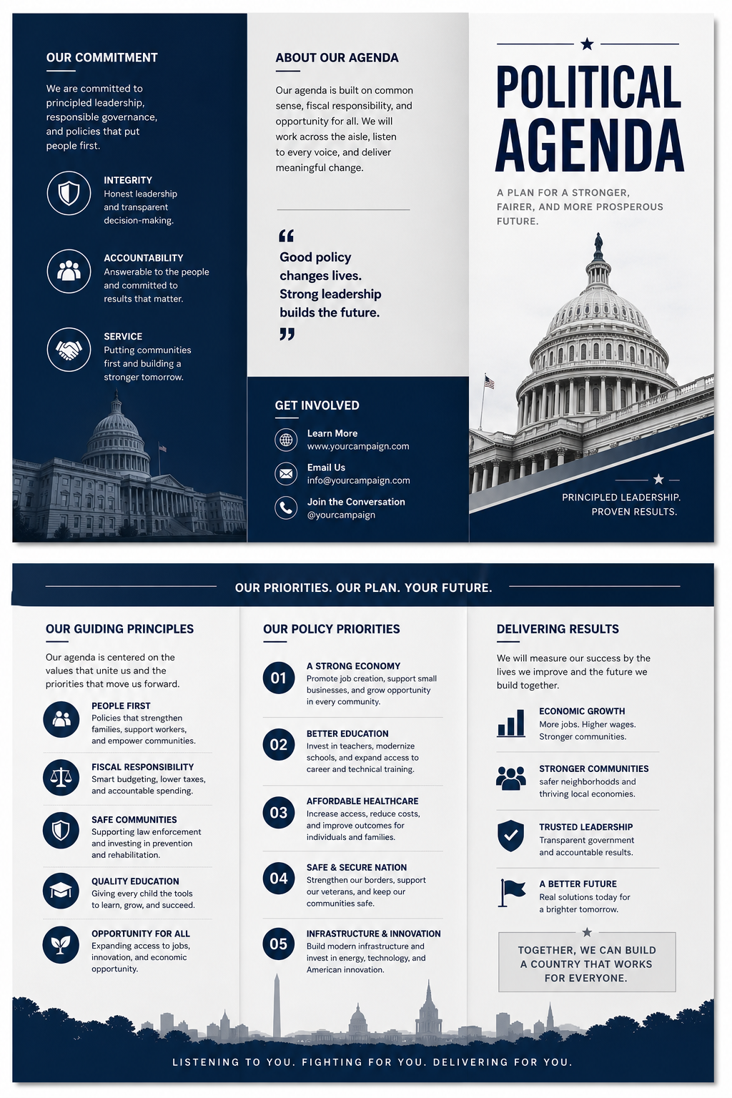 Politicalagenda Brochure — corporate style brochure cover