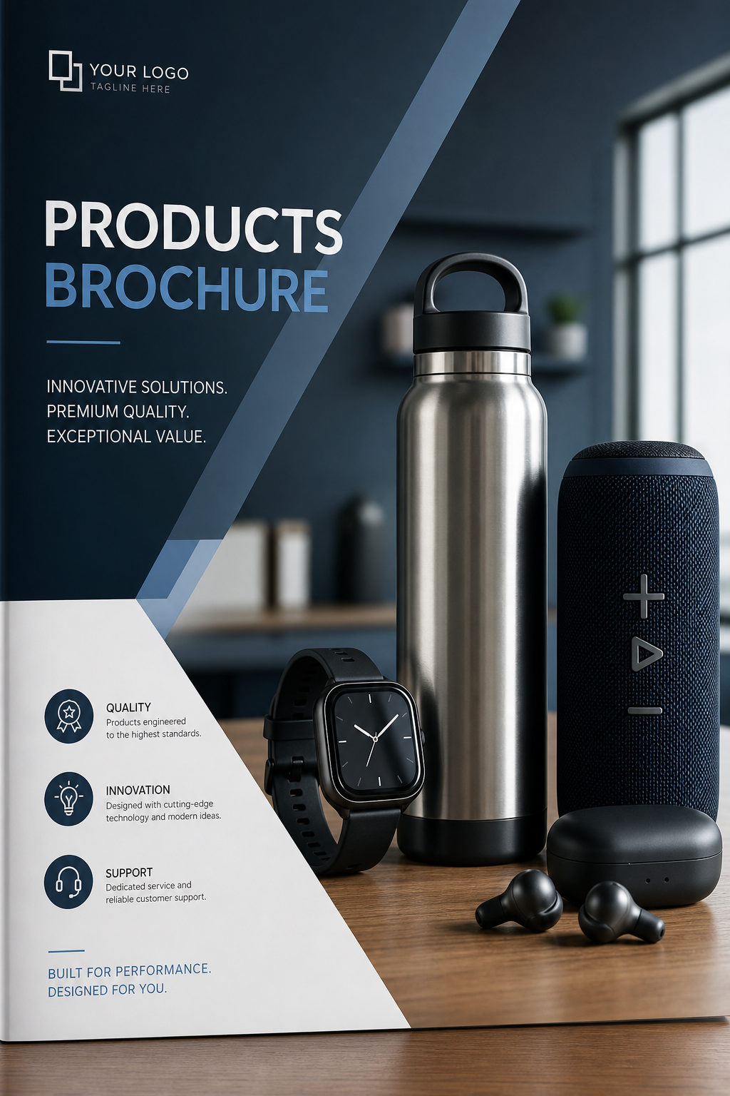 Products Brochure — photo-realistic style brochure cover