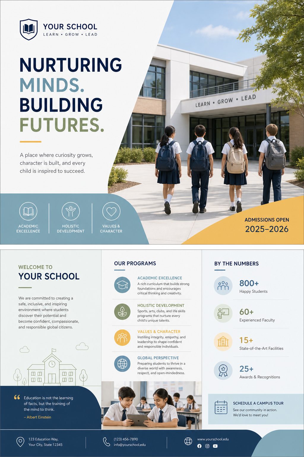 School Brochure — modern style brochure cover