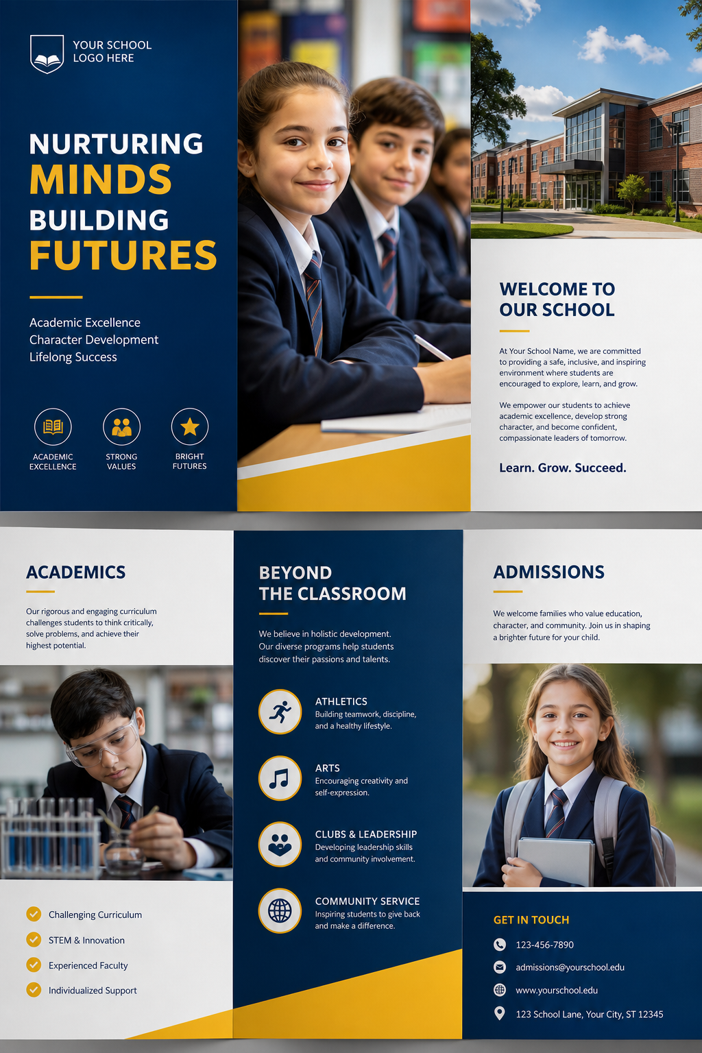 School Brochure — photo-realistic style brochure cover