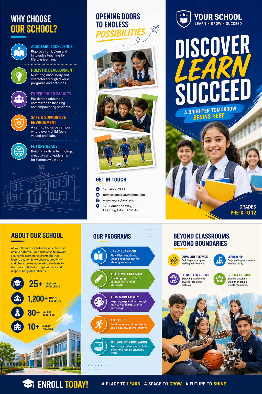 School Brochure — vibrant style brochure cover