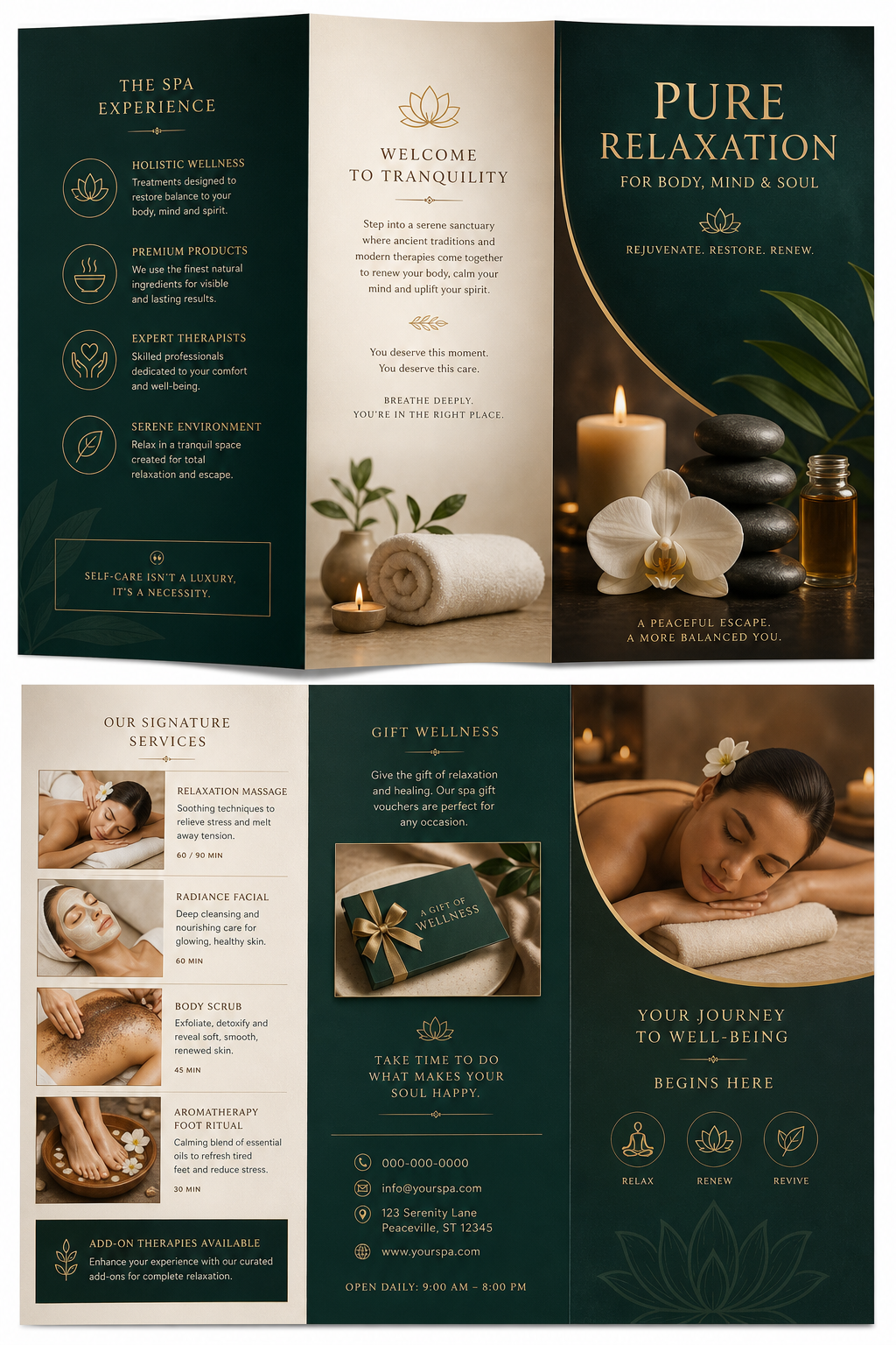Spa Brochure — elegant style brochure cover