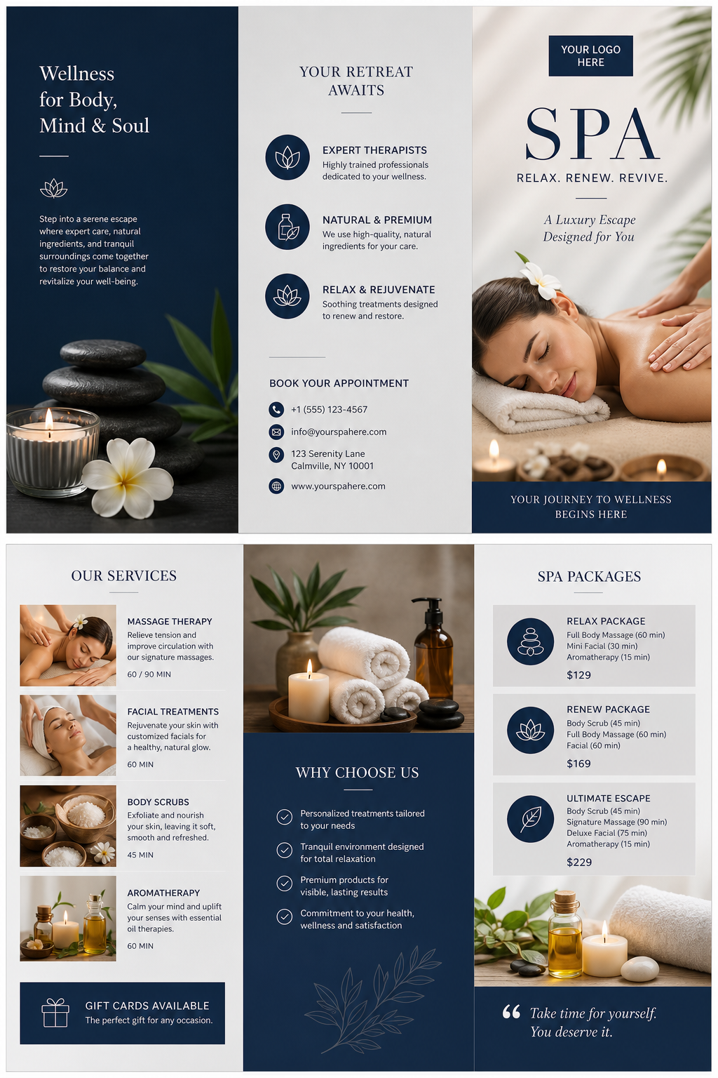 Spa Brochure — corporate style brochure cover
