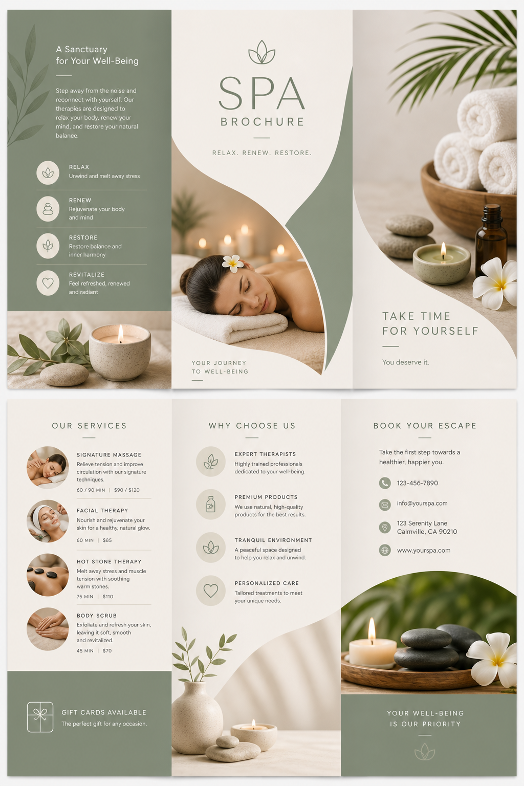 Spa Brochure — modern style brochure cover