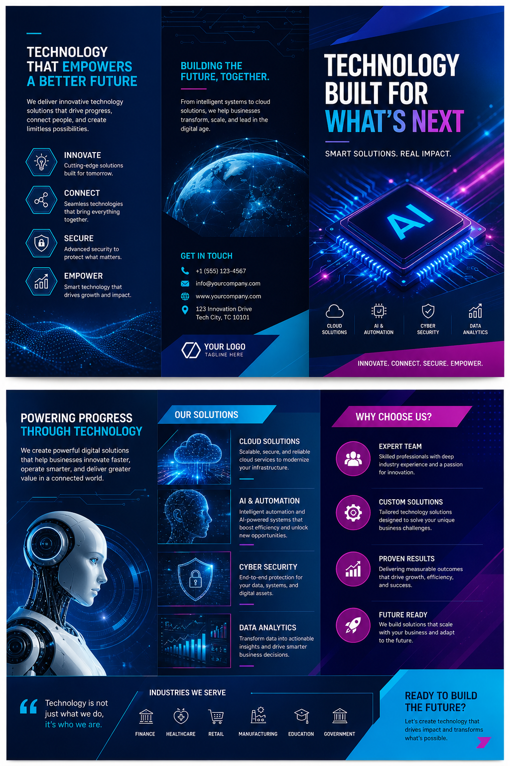 Technology Brochure — vibrant style brochure cover
