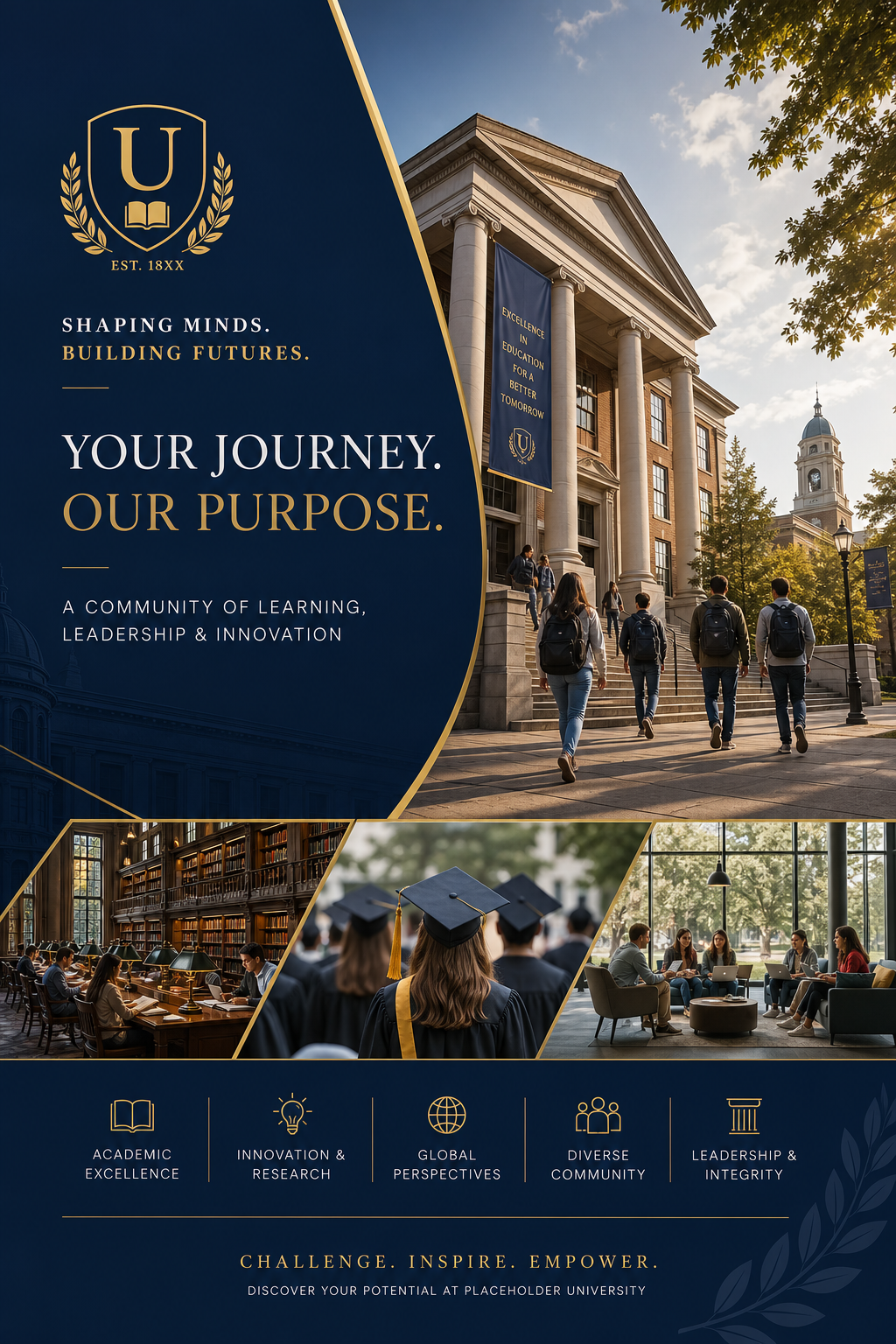 University Brochure — elegant style brochure cover