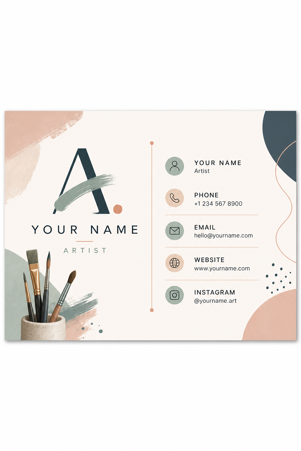 Artist Business Card — modern style business card design