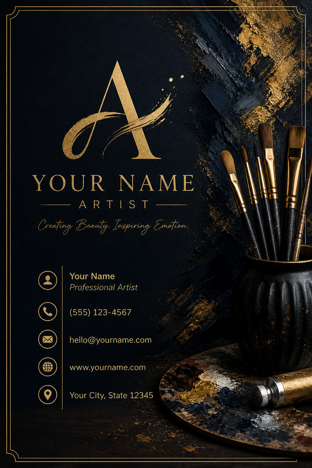 Artist Business Card — elegant style business card design