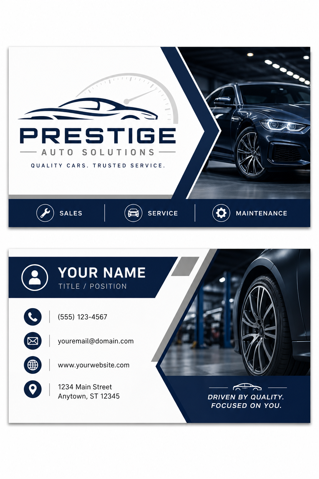 Automotive Business Card — corporate style business card design