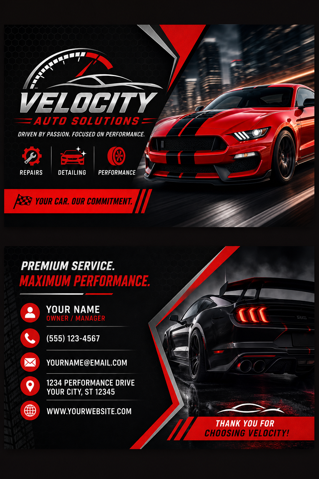 Automotive Business Card — vibrant style business card design