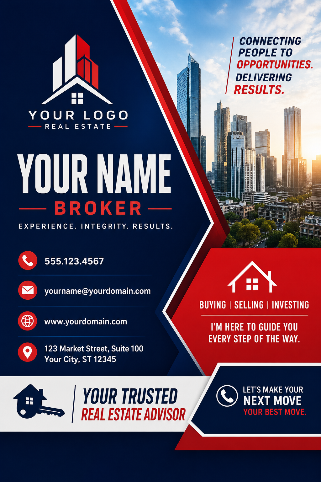 Broker Business Card — vibrant style business card design