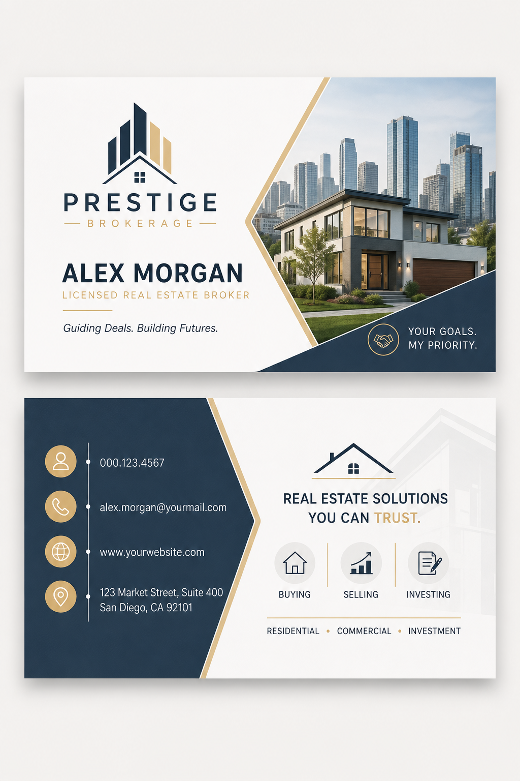 Broker Business Card — modern style business card design