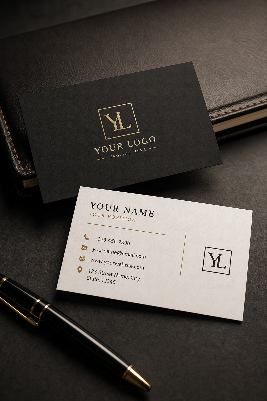 Classic Business Card — photo-realistic style business card design