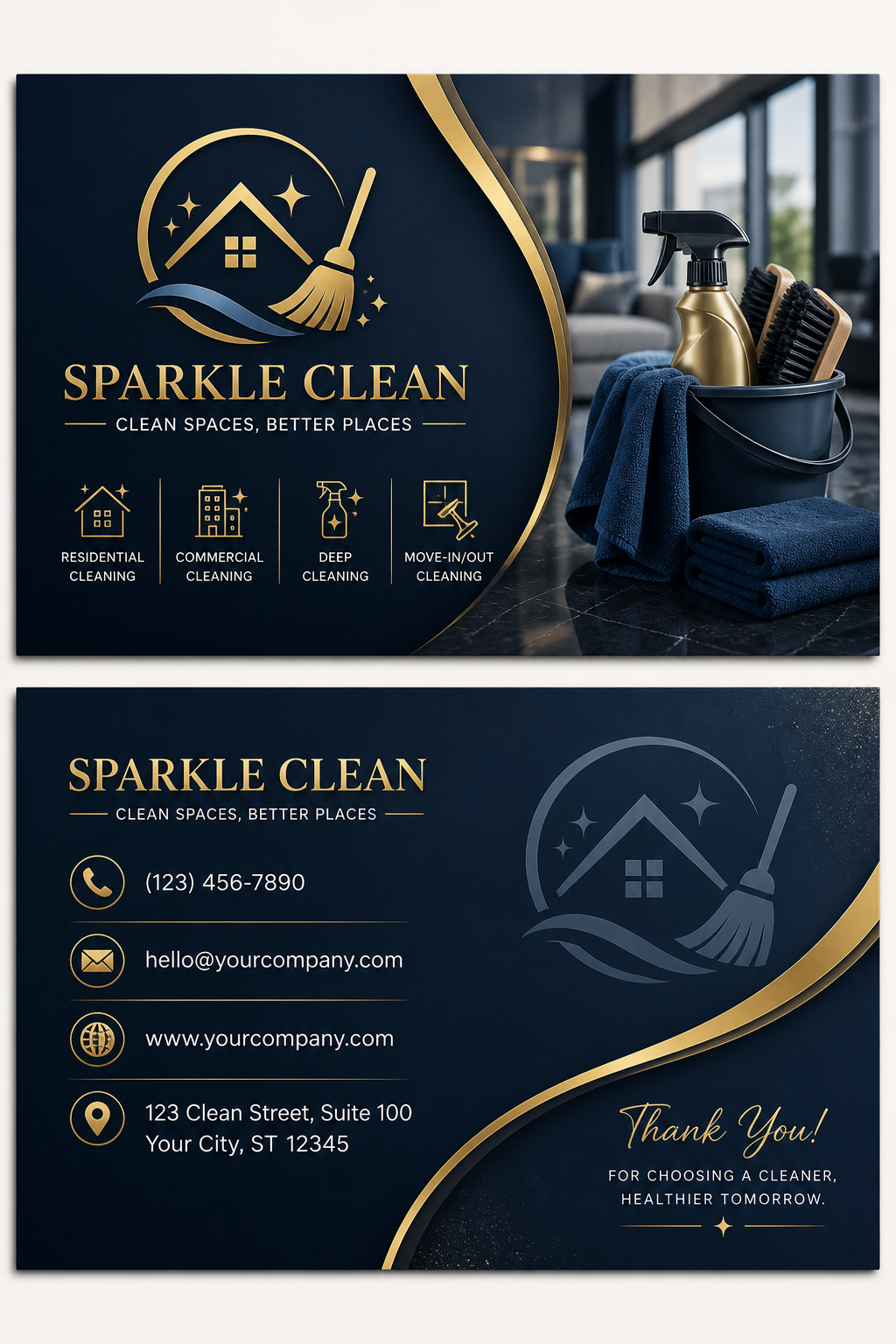 Cleaning Business Card — elegant style business card design