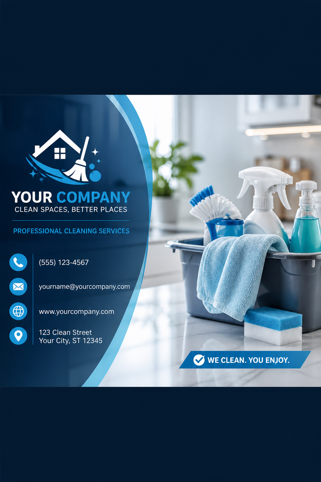 Cleaning Business Card — photo-realistic style business card design