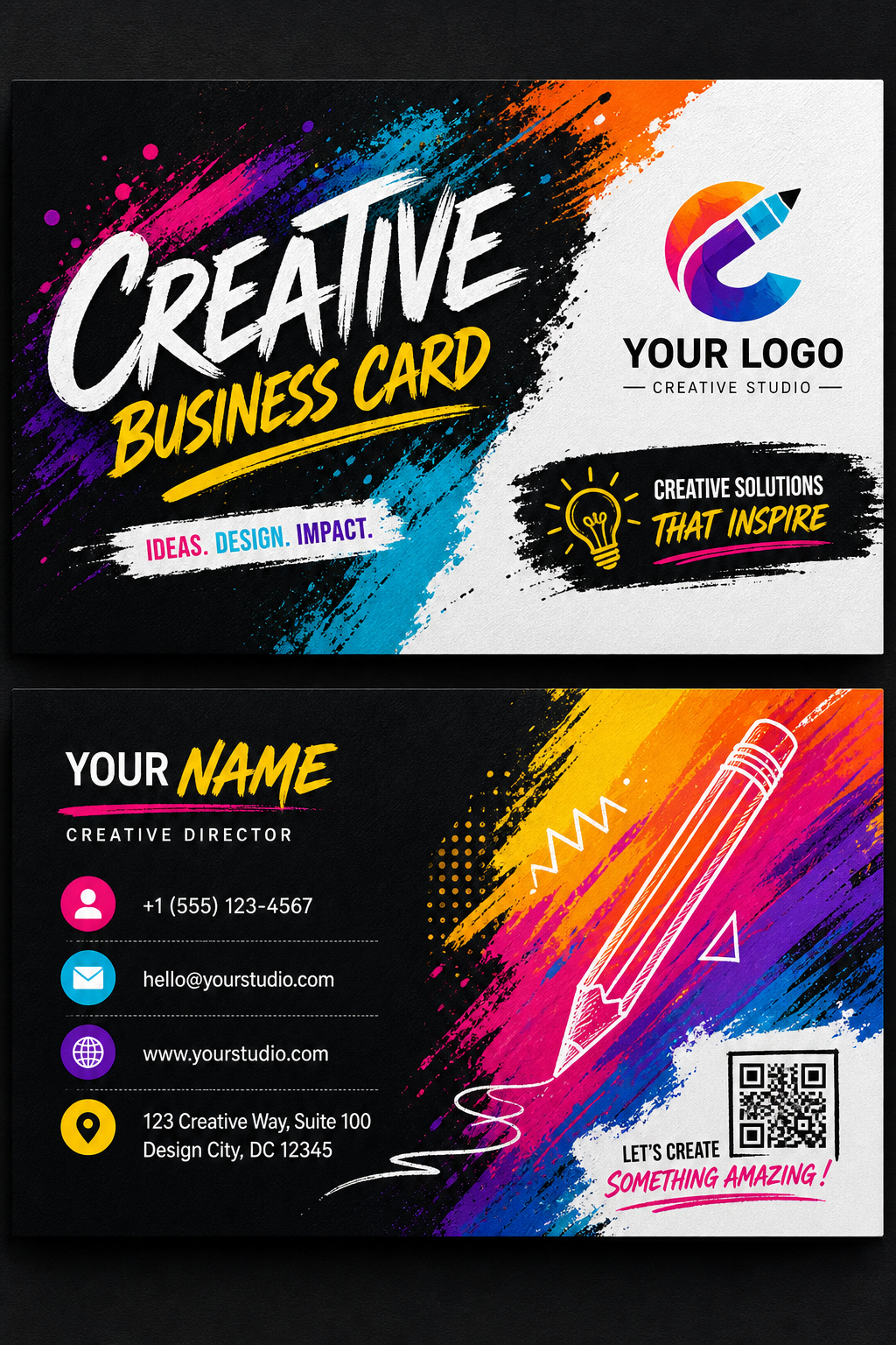 Creative Business Card — vibrant style business card design