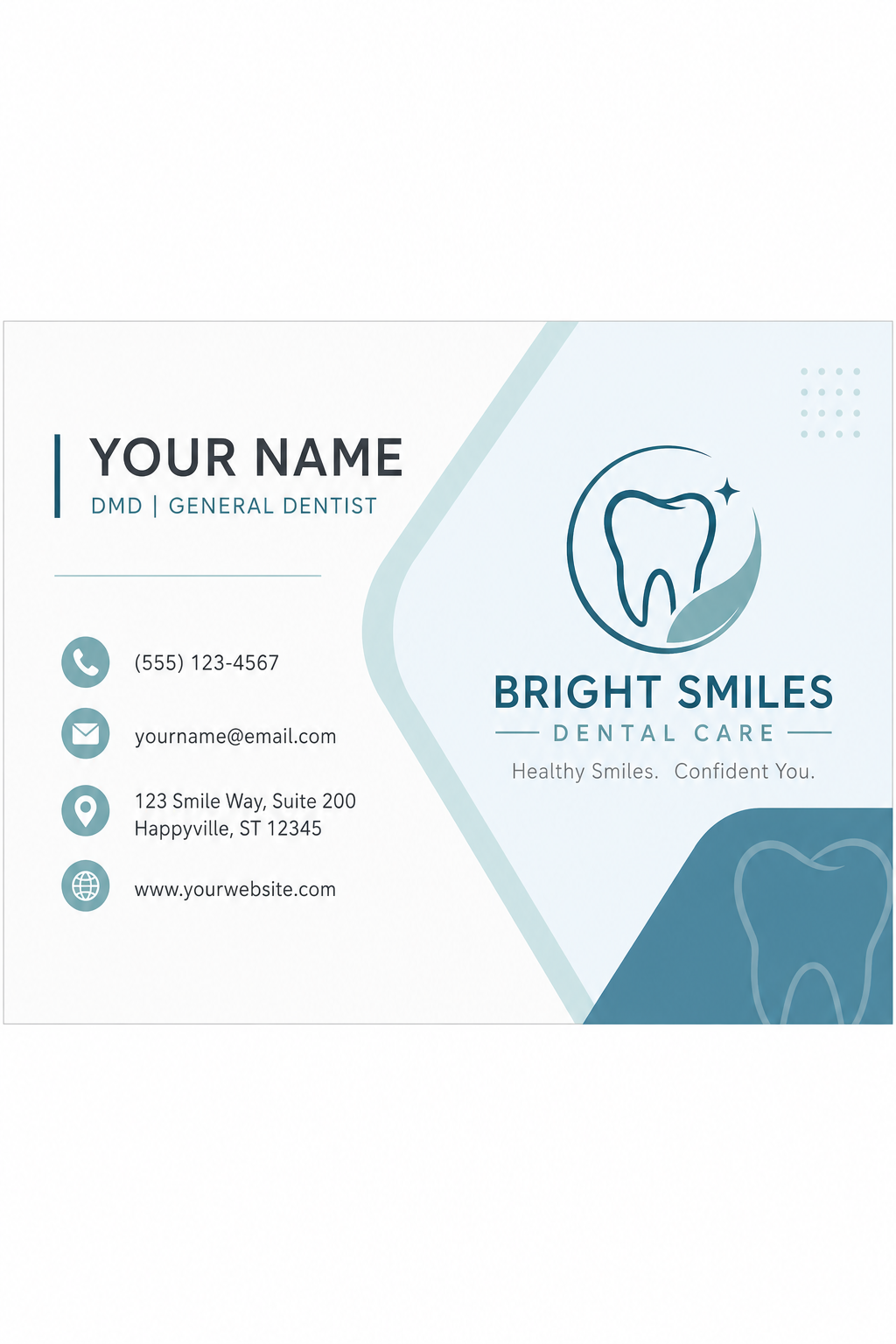 Dental Business Card — modern style business card design