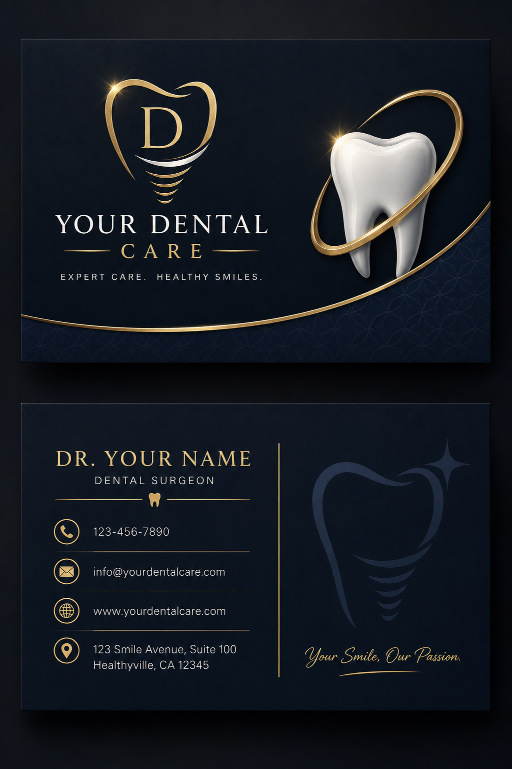 Dental Business Card — elegant style business card design