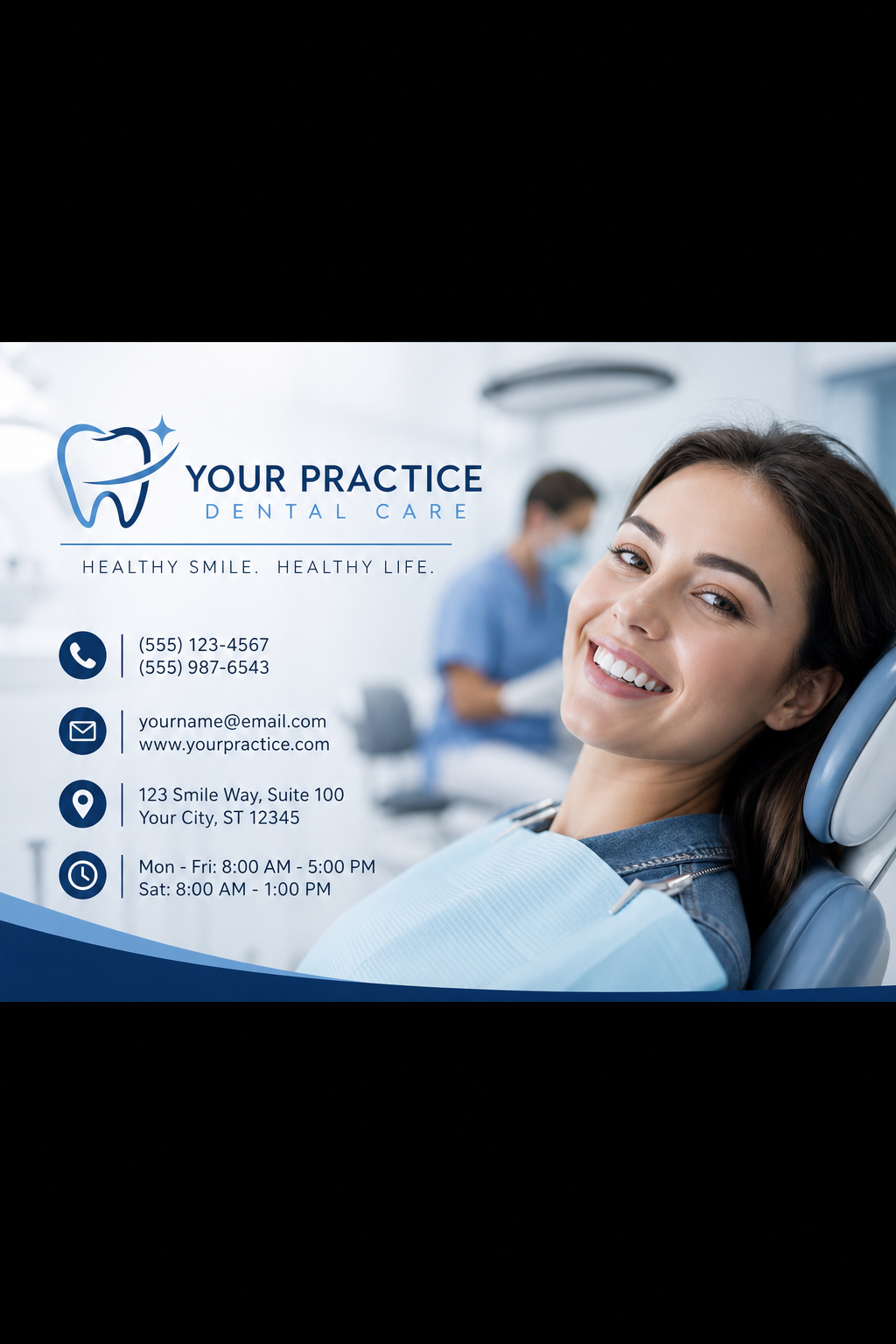 Dental Business Card — photo-realistic style business card design