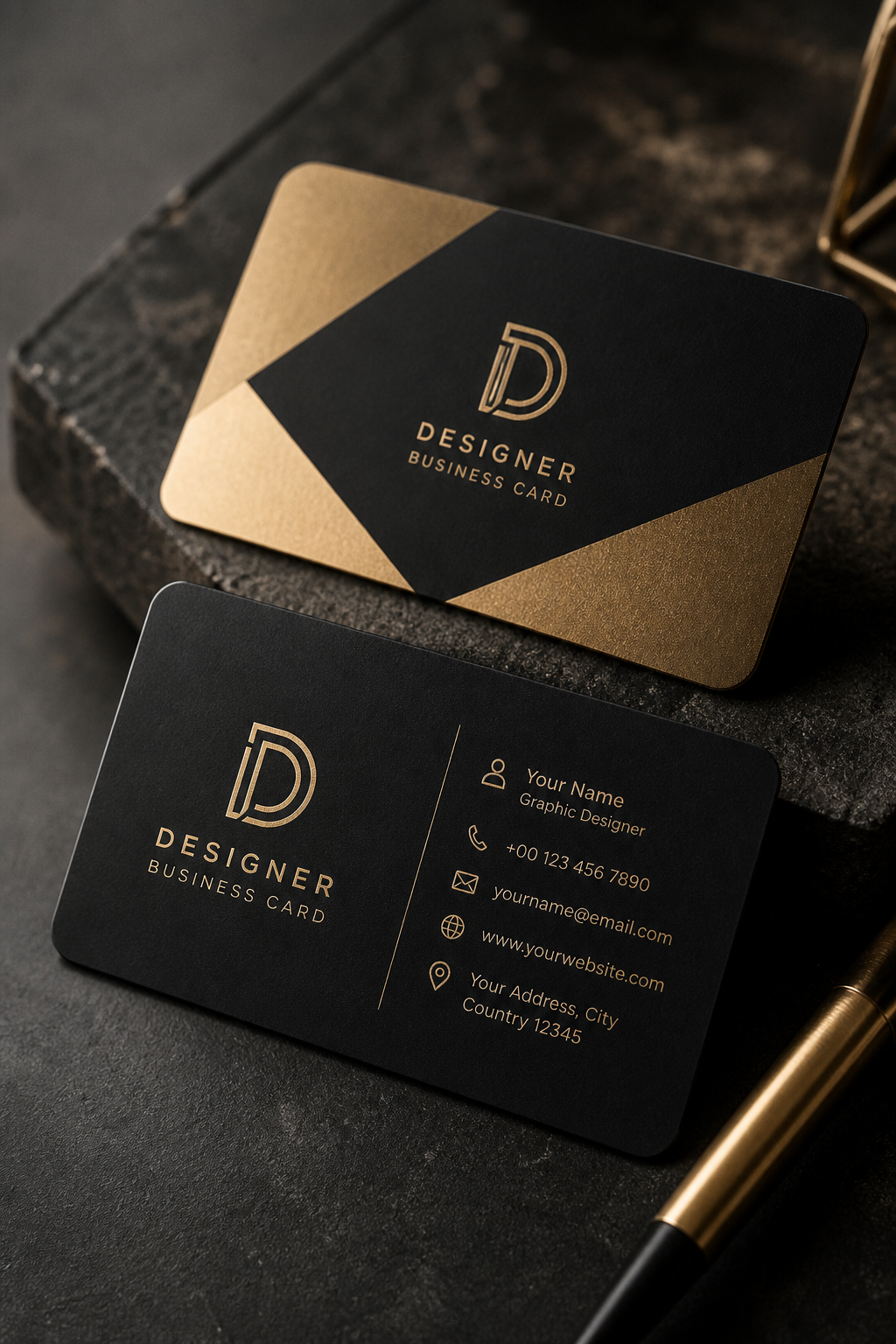 Designer Business Card — photo-realistic style business card design