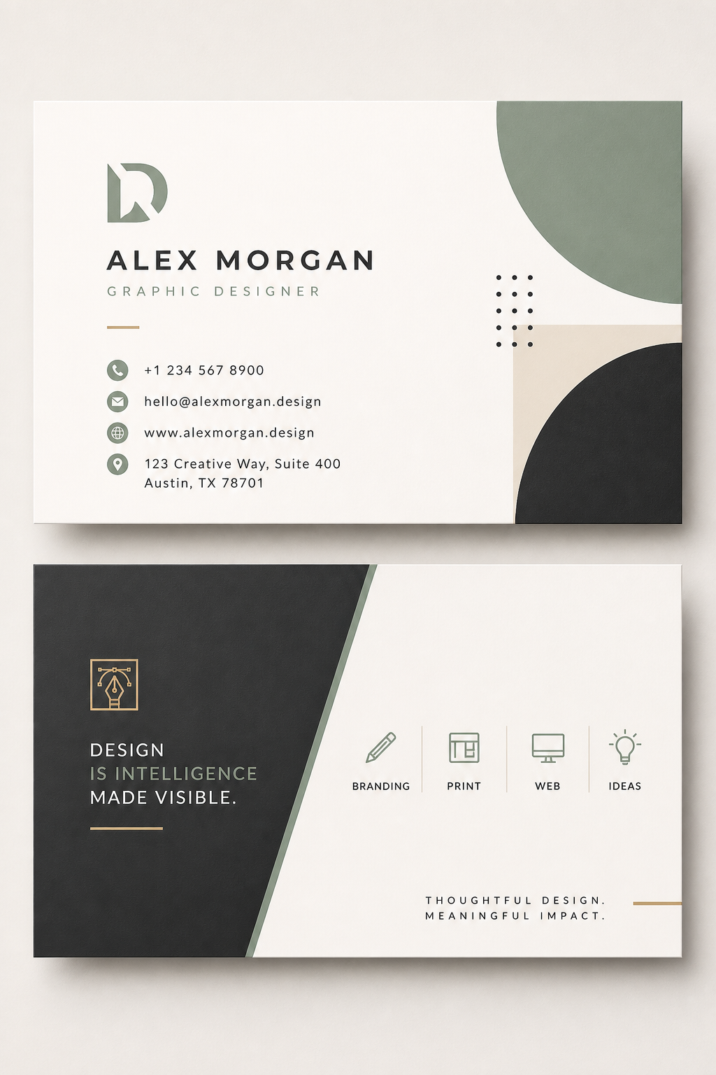 Designer Business Card — modern style business card design