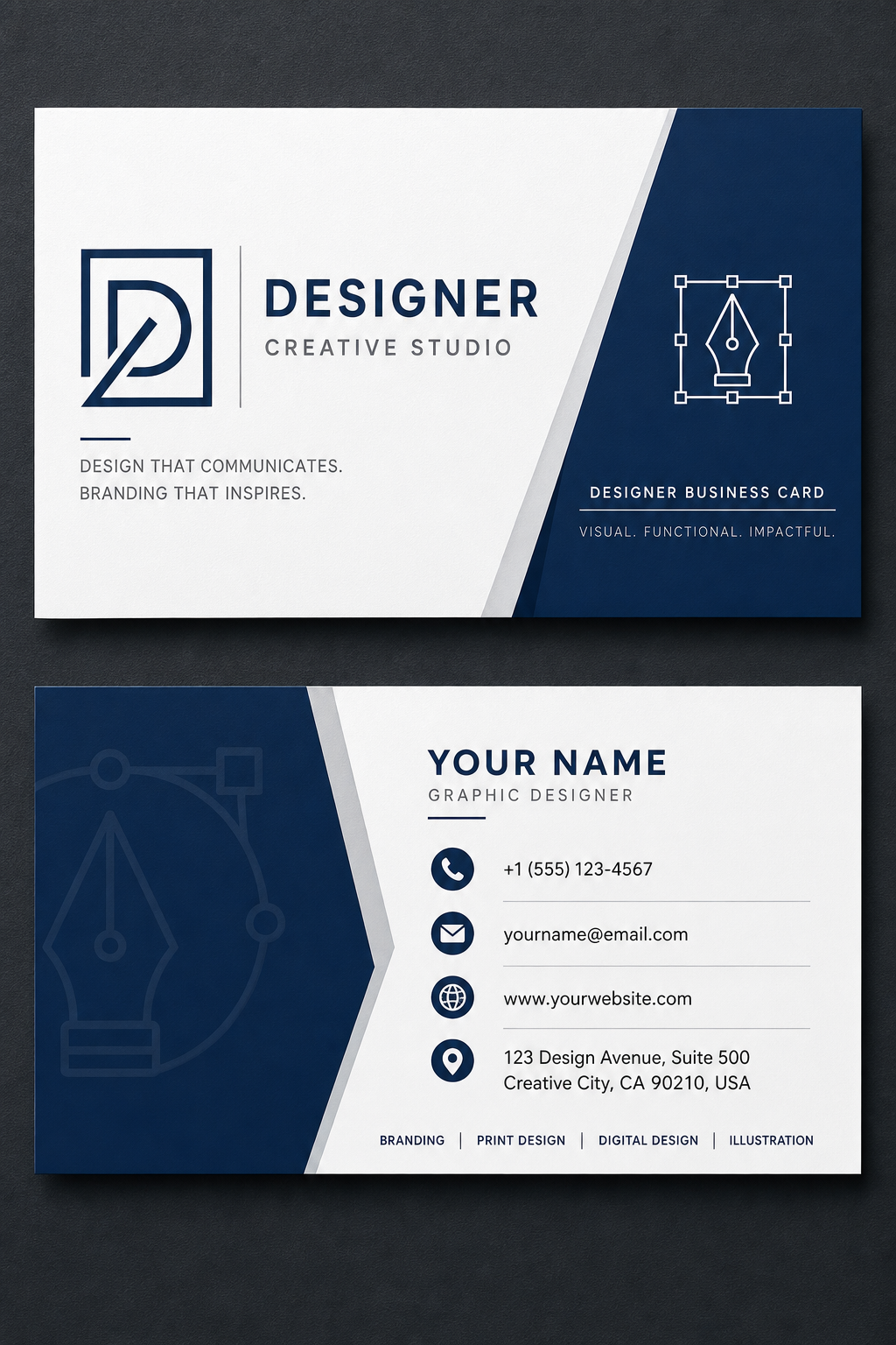 Designer Business Card — corporate style business card design