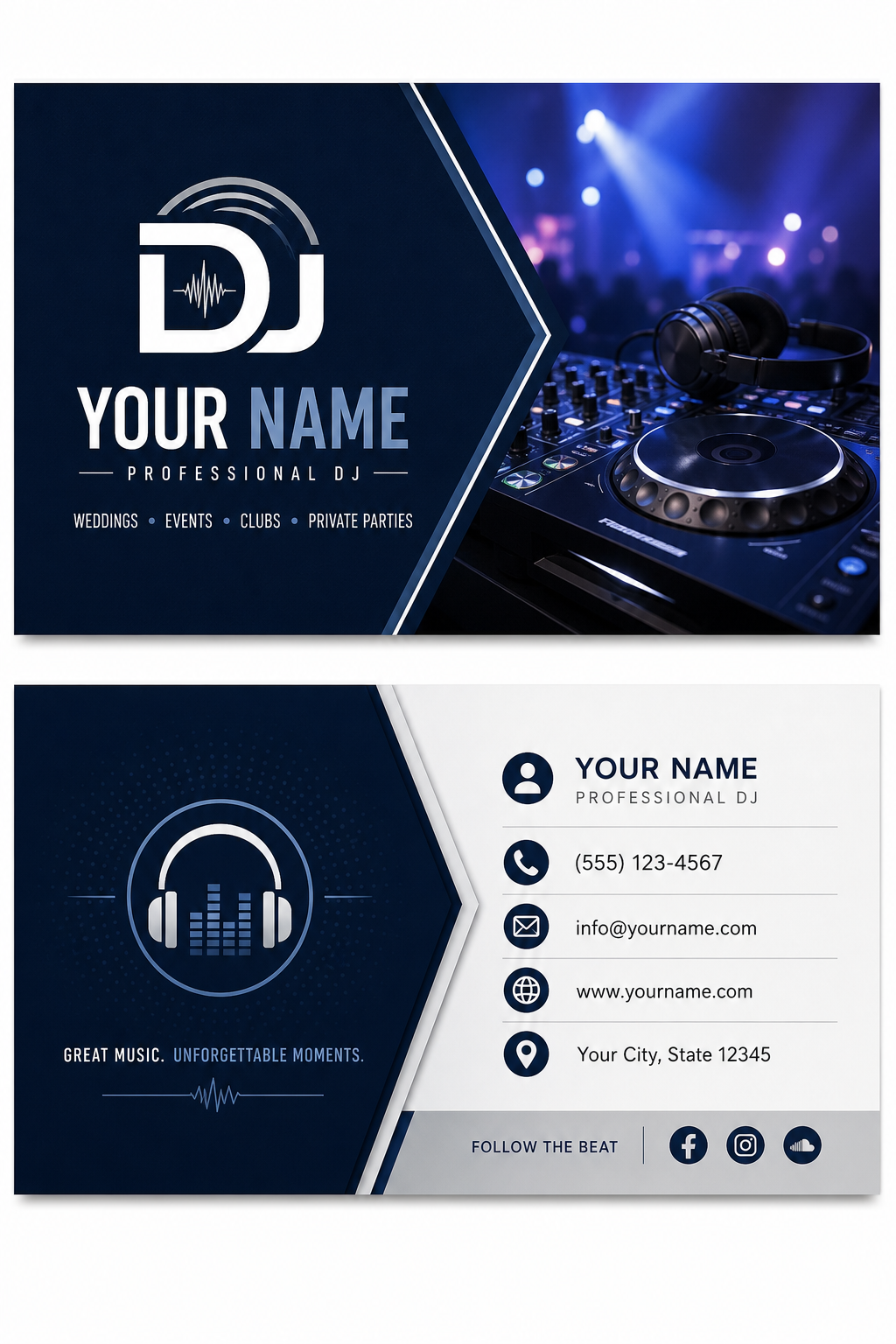 Dj Business Card — corporate style business card design