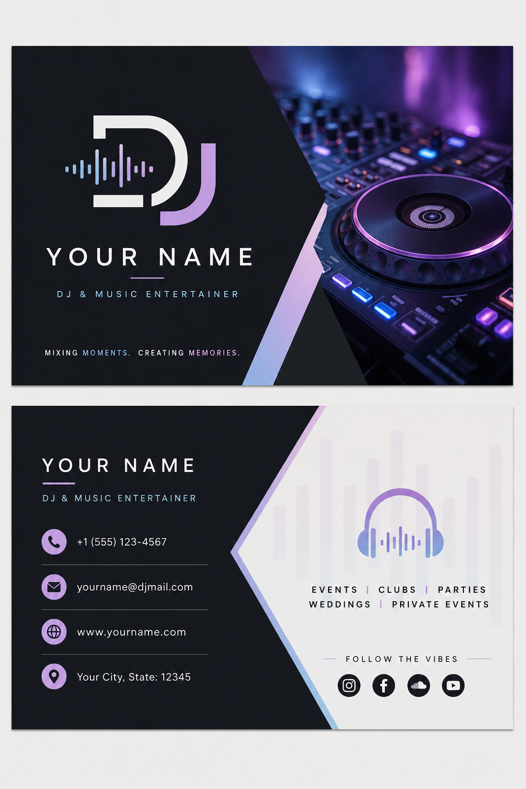 Dj Business Card — modern style business card design