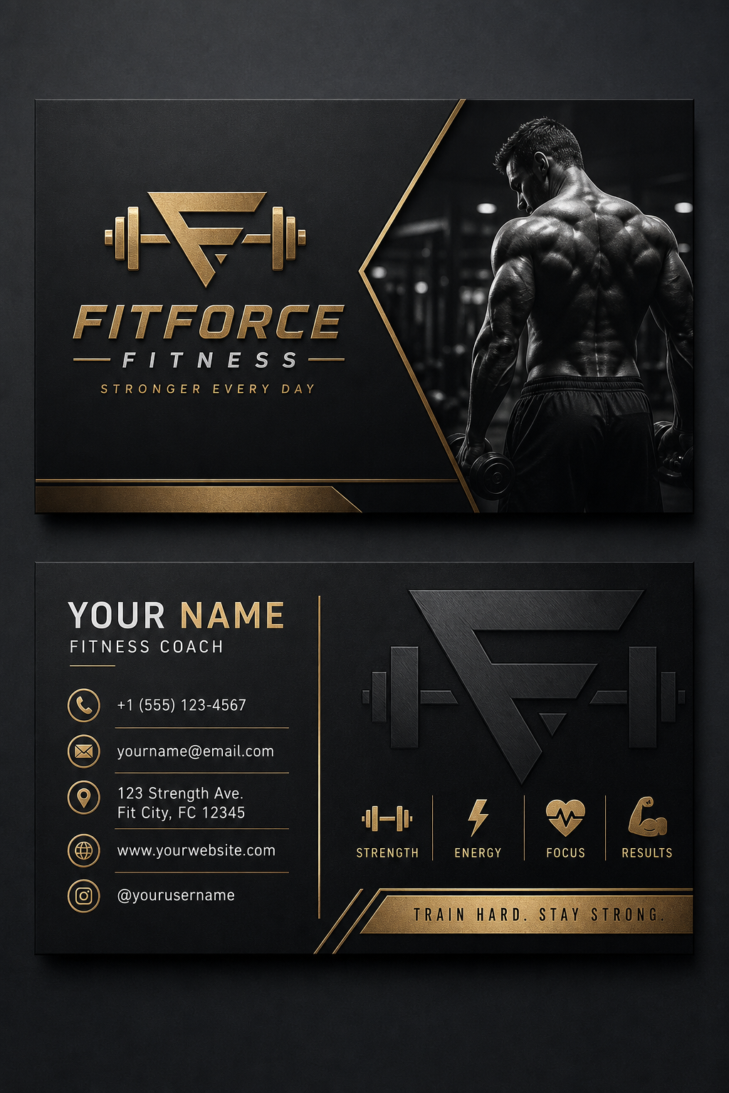 Fitness Business Card — elegant style business card design