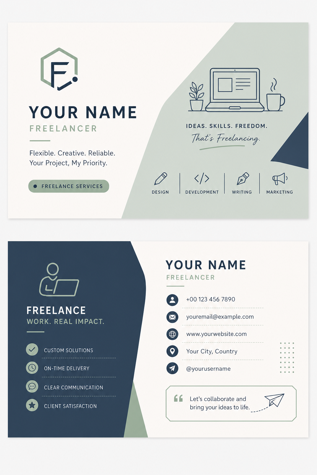 Freelancer Business Card — modern style business card design