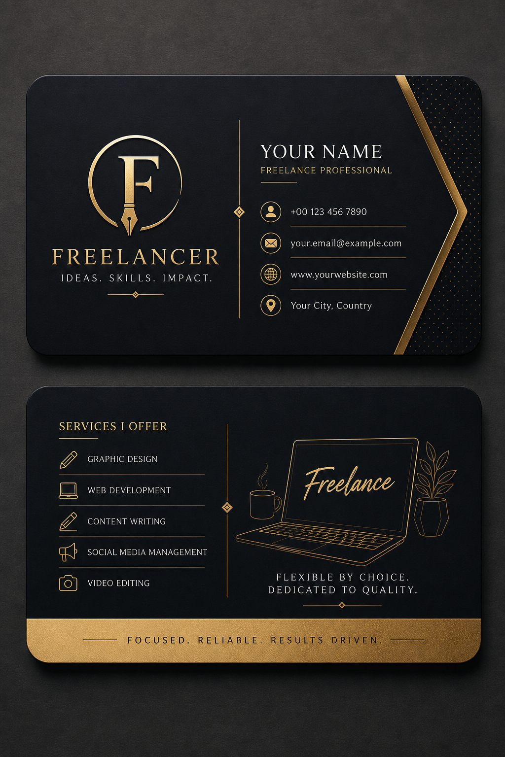 Freelancer Business Card — elegant style business card design