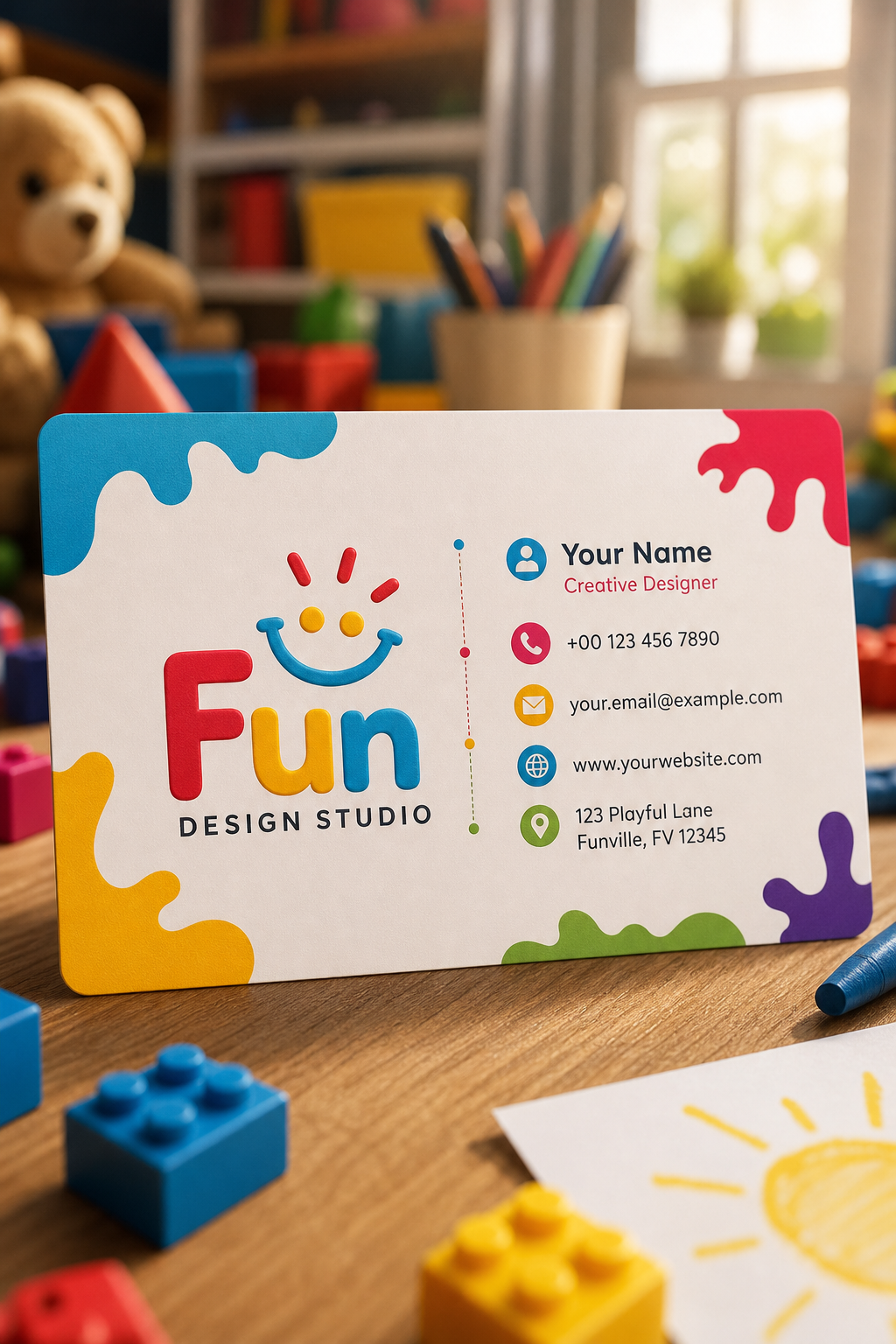 Fun Business Card — photo-realistic style business card design