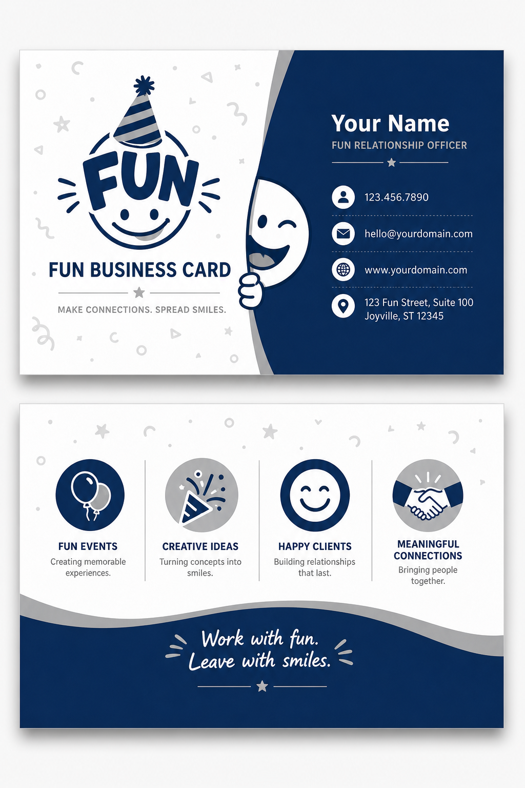 Fun Business Card — corporate style business card design
