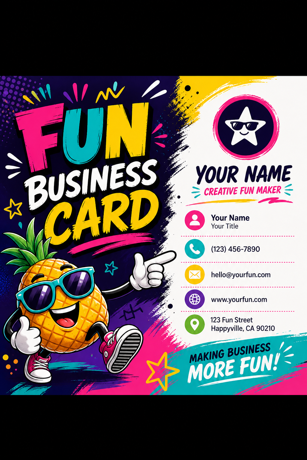 Fun Business Card — vibrant style business card design