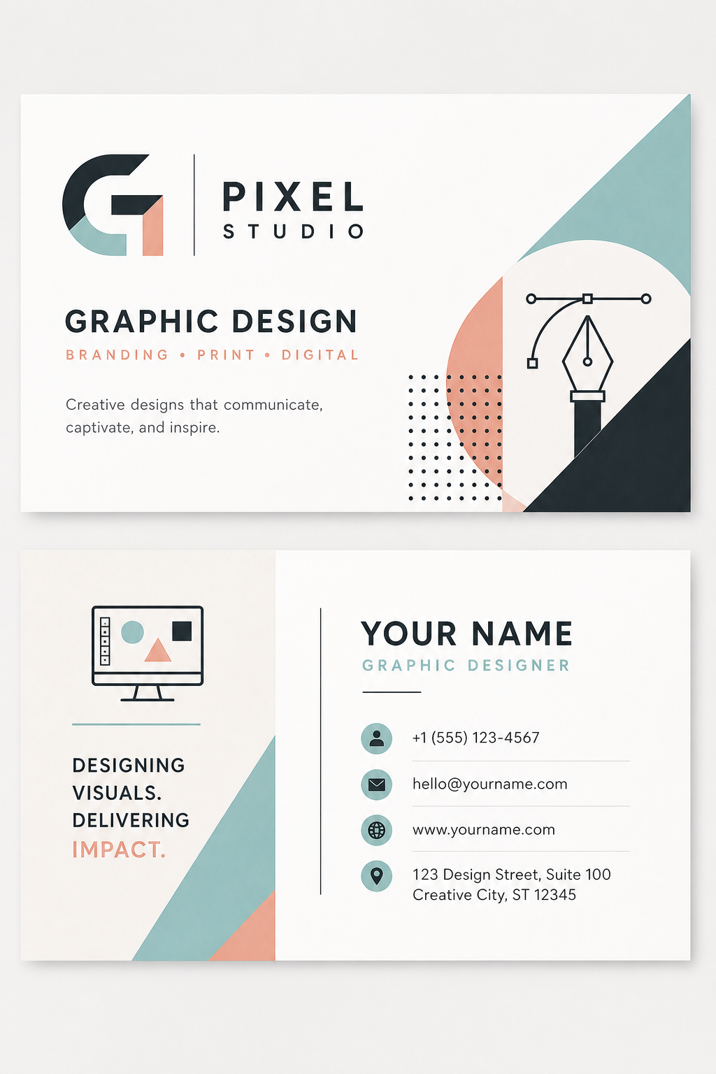 Graphic Design Business Card — modern style business card design