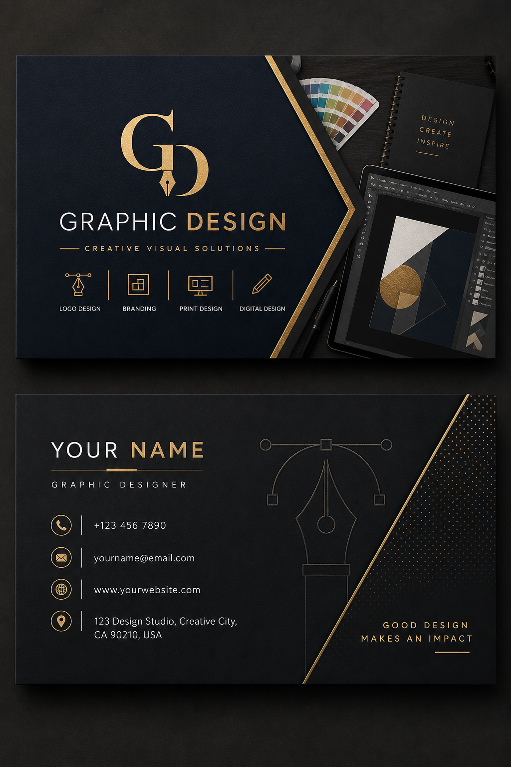 Graphic Design Business Card — elegant style business card design