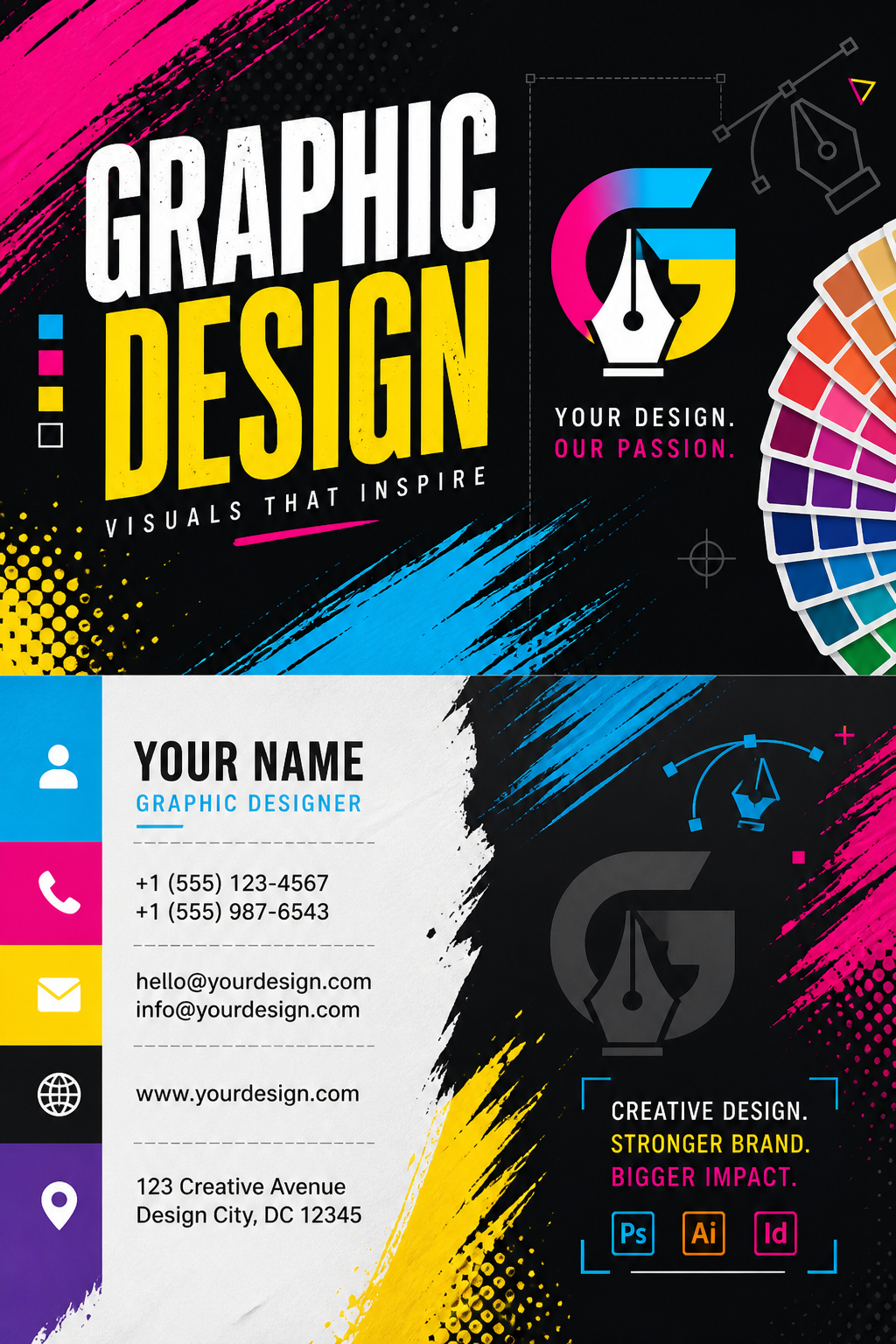 Graphic Design Business Card — vibrant style business card design