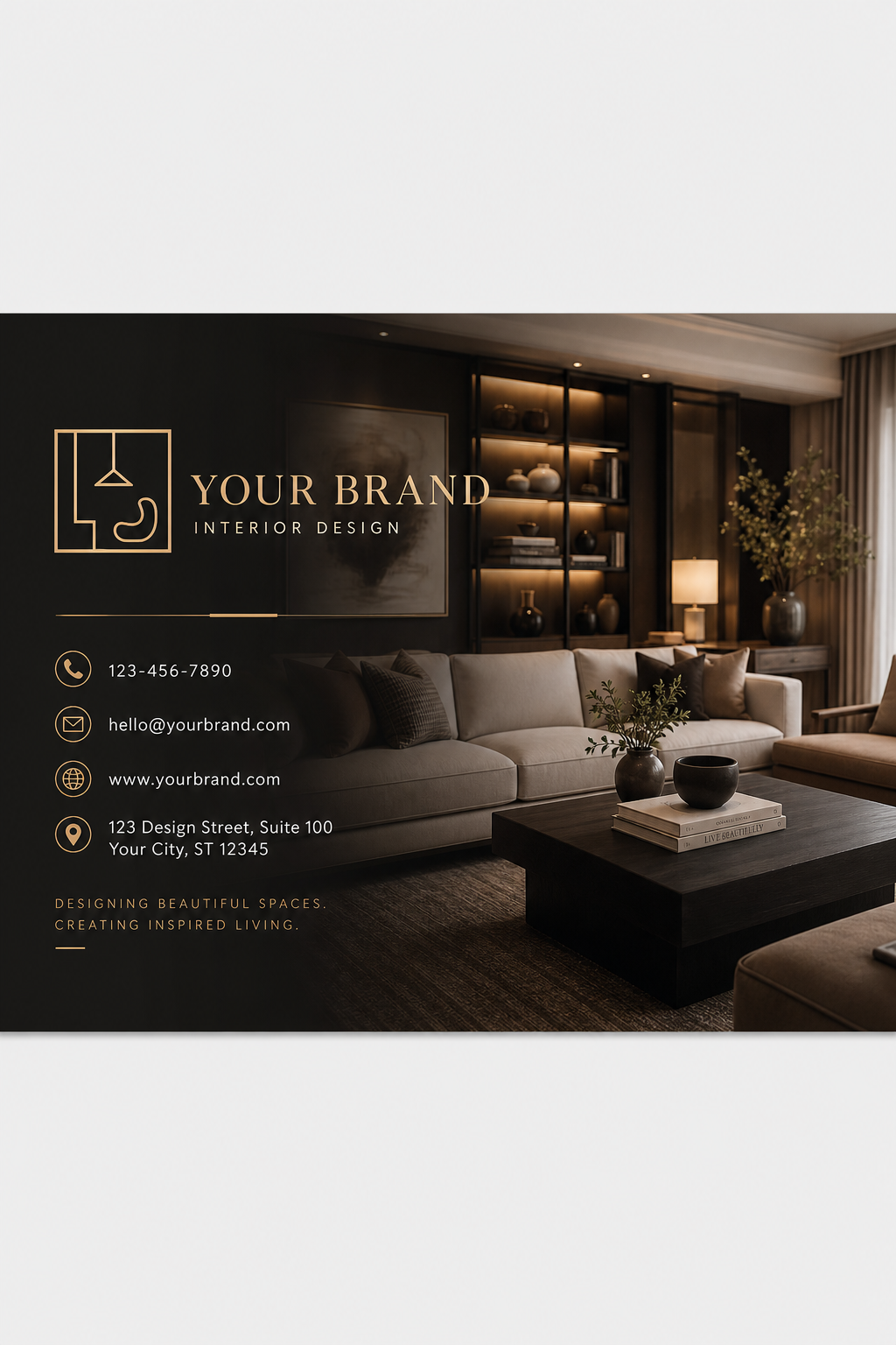 Interior Design Business Card — photo-realistic style business card design