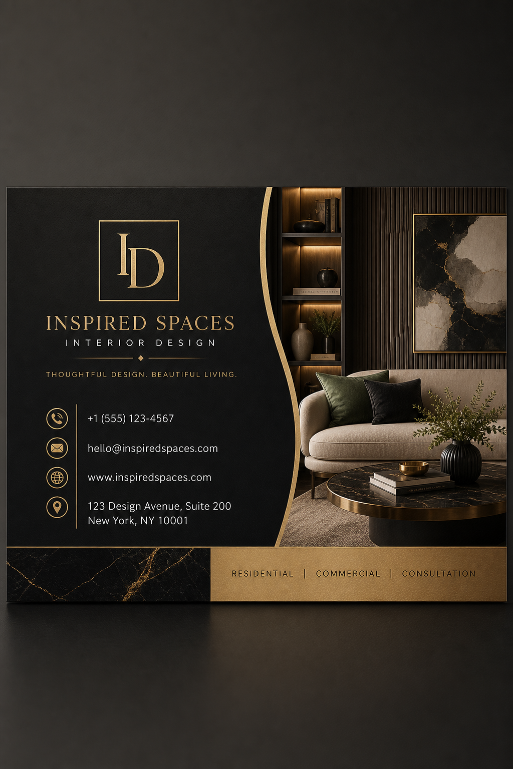 Interior Design Business Card — elegant style business card design